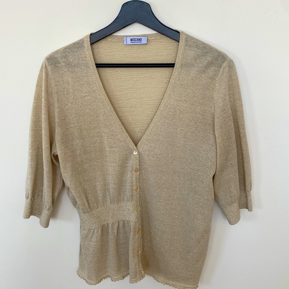 Moschino Gold Cardigan Sweater